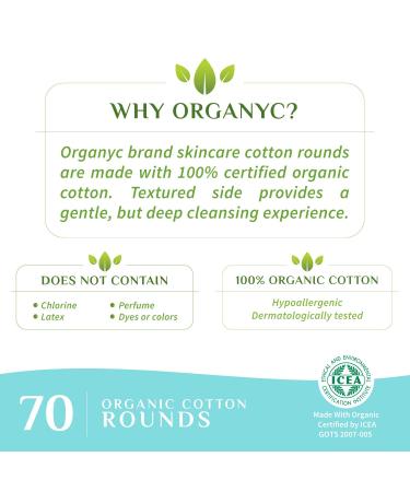 Organyc 100% Certified Organic Cotton Makeup Pads - Natural Unbleached Makeup Remover Rounds (70 Count) - Buy Online on SooperMarket.com
