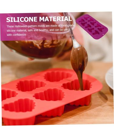 HOMSFOU 6 Pcs Silicone Chocolate Mold Silicone Baking Halloween Fondant Halloween Chocolate Polymer Clay Molds Jelly Molds Desserts Molds Bath Purple Silica Gel Tool Multifunction 21X11X2CMx3pcs Purplex3pcs - Buy Online on SooperMarket.com