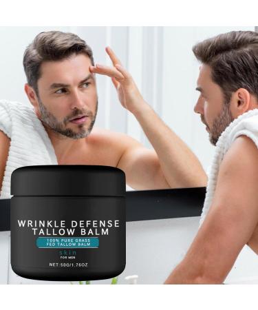 Tallow Face Moisturizer | Wrinkles Defense Tallow Face Wash Tallow Night Serums and Cream | Skin Care Moisturizer for Men Diminish Fine Lines and Wrinkles 50g - Buy Online on SooperMarket.com
