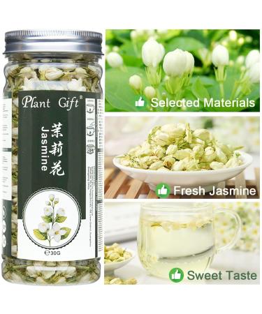 Organic Jasmine Tea - 100% Pure Dried Flowers | Loose Leaf Herbal Tea | 30g Jasmine Flower Mix & Essential Oil Extract - Buy Online on SooperMarket.com