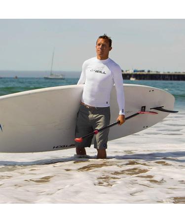 O'Neill Men's Basic Skins UPF 50+ Long Sleeve Rash Guard - White, Size S - Buy Online on SooperMarket.com