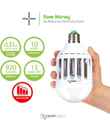 Zapplight ZAP402 Zapplight-Dual LED Lightbulb and Bug Light Zapper Pack of 2 - Buy Online on SooperMarket.com