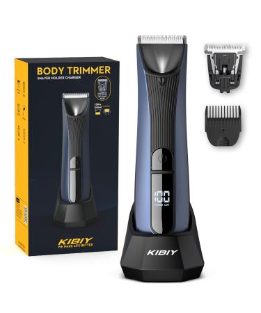 Kibiy electrical body razor for men with LED light and display waterproof IPX7 with interchangeable ceramic blade wireless charging/USB
