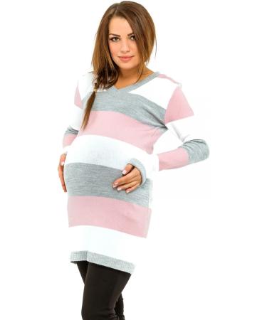 Happy Mama Maternity Women's Colour Block Jumper Dress 405p - Baby Pink - Size 12-14 - Buy Online on SooperMarket.com