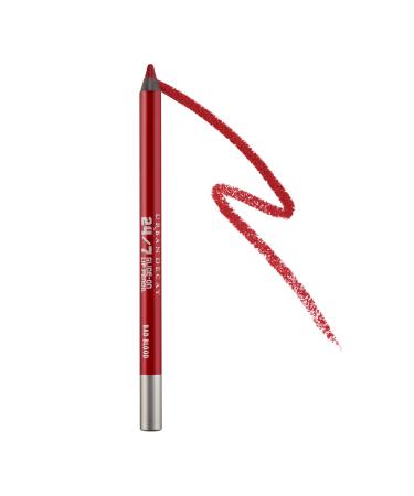 URBAN DECAY 24/7 Glide-On Lip Pencil - Waterproof & Longwearing Lip Liner - Smooth Creamy & Moisturizing Formula with Vitamin E - Prevents Lipstick from Feathering Bad Blood (deep red)