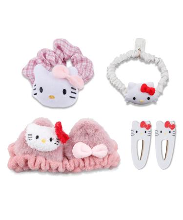 Cartoon Headbands Cartoon Kawaii Hair Clips Fashion Hair Ties 4pcs Cute Coral Hair Band for Women and Girls-5 Set-05