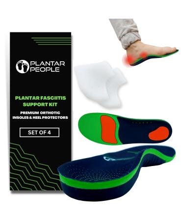 Plantar People Orthotic Insoles Full Length with Arch Supports & Silicone Heel Pads Metatarsal and Heel Cushion for Plantar Fasciitis Treatment (XL) UK 11-13