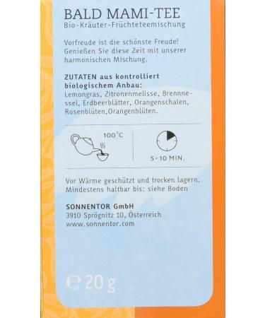 Sonnentor Bald Mami-Tea Organic Bengelchen Tea Bags - Pack of 2 (40g) | International Shipping Available - Buy Online on SooperMarket.com