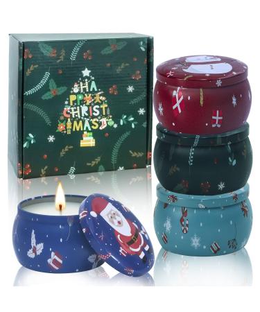 Fragrance candles Christmas gifts set for women: 4 pieces of aromatherapy candles for home fragrance candle stress loss fragrance candle natural soy wax for birthday day lavender vanilla orange rose f04 Christmas