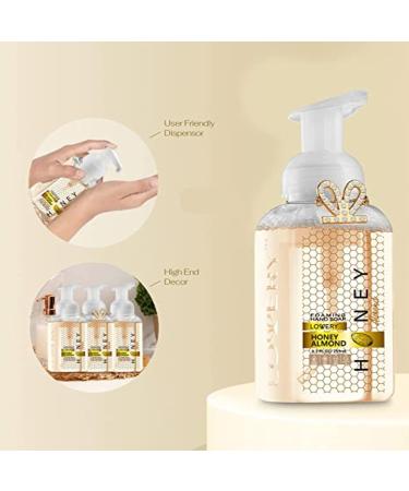 Lovery Honey Almond Foaming Hand Soap 3-Pack - 26.25 fl oz each - Moisturizing Hand Wash with Aloe & Essential Oils - Alcohol-Free - Perfect for Kitchen or Bathroom - Includes Free Swarovski Bracelet - Buy Online on SooperMarket.com