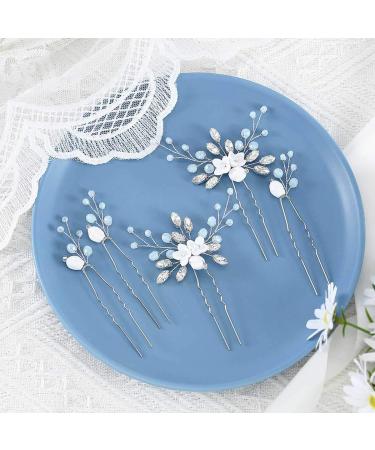 Handcess Wedding Hair Needles & Rhinestone Flower Clips - 5-Piece Bridal Accessories for Women and Girls - Buy Online on SooperMarket.com