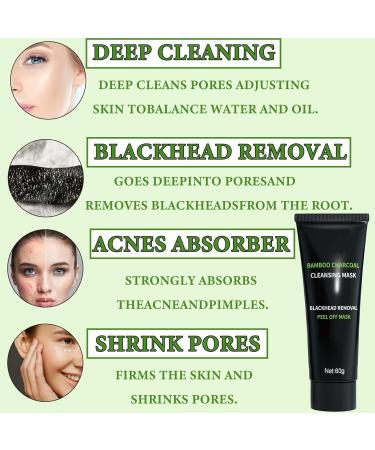 Charcoal Blackhead Remover Mask - Deep Cleansing Peel Off Face Mask for All Skin Types | Purifying Skin Care - Buy Online on SooperMarket.com