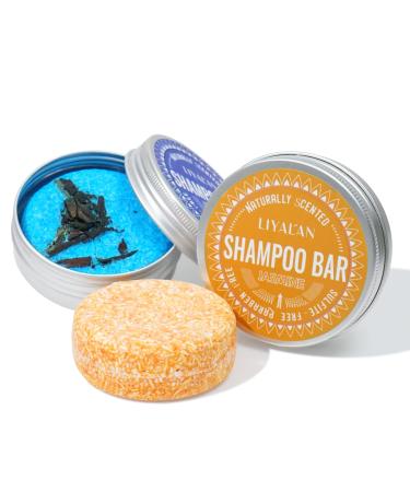 LIYALAN Shampoo Bar for Hair Solid Soap(2 Pack) Rosemary and Jasmine Organic Shampoo Bar Deep Cleansing Hair Shampoo for Fine & Oily Hair Rosemary+Jasmine