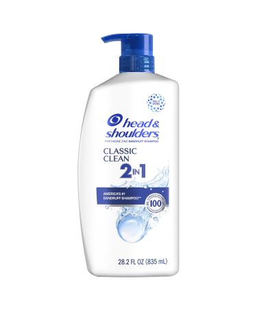 Head and Shoulders 2 in 1 Dandruff Shampoo and Conditioner Anti-Dandruff Treatment Classic Clean for Daily Use Paraben Free 28.2 oz