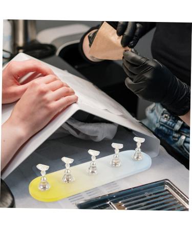 COOLHIYA 1 Set nail practice holder gradient rainbow nail stan training nail stands nail art organiser nail painting stand nail decor nail stands for nail art plastic Acrylic oval Yellow Blue 12.8x3.7cm - Buy Online on SooperMarket.com