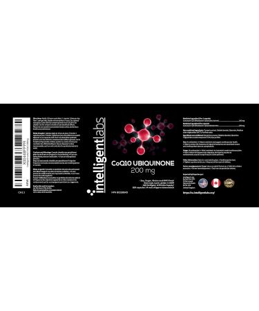 Intelligent Labs CoQ10 Ubiquinone 200mg Softgels | Coenzyme Q10 with MCT Oil for Max Absorption | Soy Sugar Gluten and GMO-Free | 120 Servings | 4 Months Supply - Buy Online on SooperMarket.com