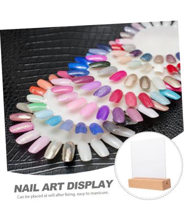 AOKWAWALIY Nail Display Board False Nail Board False Nail Training Acrylic Nail Display Stand Small Acrylic Sign Holder Nail Art Display Board Fake Nails Storage Box Manicure Wood - Buy Online on SooperMarket.com
