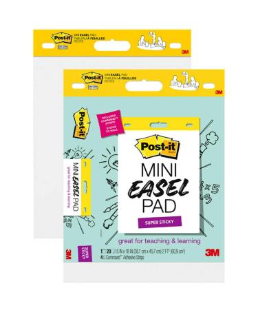 Post-it Super Sticky Mini Easel Pad, 15 x 18 Inches, 20 Sheets/Pad, Pack of 2