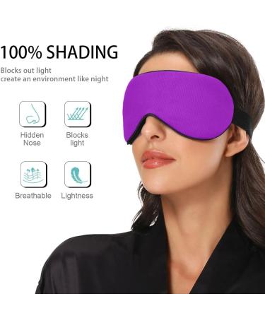 Haskirky Light Blocking Eye Mask - Adjustable Adult Men and Women Travel, Yoga, Meditation - Pure Purple - Buy Online on SooperMarket.com