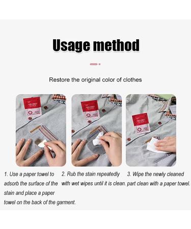 Clothing Stain Removal Wet Wipes Individual Wrapped Cleaning Wipes 20 Pcs/Pack (1box) - Buy Online on SooperMarket.com
