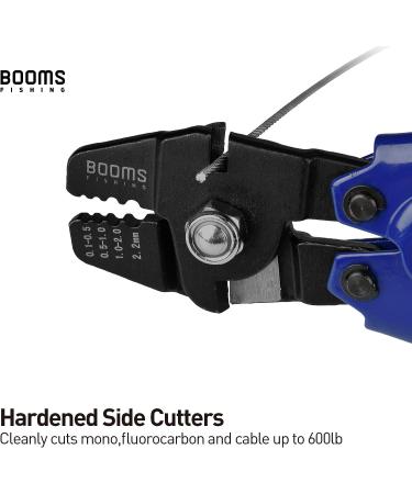 Booms Fishing CP1 Crimping Pliers | High Carbon Steel 10 inch Crimper Tool with 140pcs Sleeves for Wire Rope Leaders | Blue Ergonomic Handle - Buy Online on SooperMarket.com