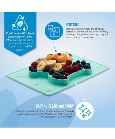 Silicone Non-Slip Baby Placemat for Self Feeding - Classic Baby Plates with Suction Cups for Infants, Toddlers, and Kids - Buy Online on SooperMarket.com