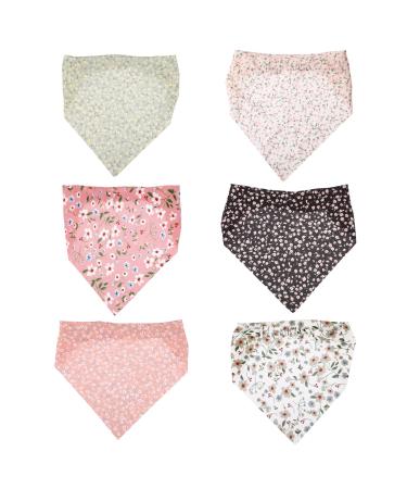 Beavorty 6Pcs floral elastic hair scarf headband elastic hair bandanas boho printed triangular head scarf hair band headscarf for women running yoga beach mixed color