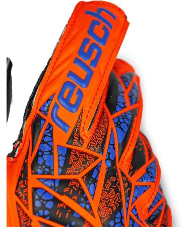 Reusch Unisex Youth Attrakt Silver Junior Goalkeeper Gloves - Size 6 | Orange-Blue-Black - International Shipping Available - Buy Online on SooperMarket.com