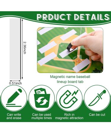 Magnetic Baseball Dugout Board Set - 100 Lineup Cards, 80 Tabs, 2 Hooks, 2 Markers - Coach Display for Softball/Baseball Game - Buy Online on SooperMarket.com