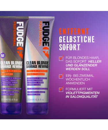 Shop Fudge Clean Blonde Damage Rewind Violet-Toning Shampoo 1000ml | Best International Shipping & Hair Care Solutions - Buy Online on SooperMarket.com