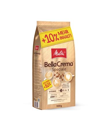 Melitta Bellacrema Speciale entire coffee beans 1.1kg uncomfortable coffee beans for fully automatic coffee gentle roasting roasted in Germany strength 2 Speciale 1.1 kg (1 Pack)