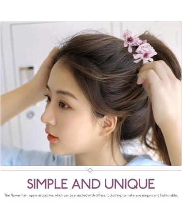 minkissy Flower Hair Tie Stretchy Hair Band Ponytail Holder Elastic Hair Ring Hair Accessory - Buy Online on SooperMarket.com
