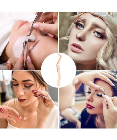Eyelash Extension Tweezers | Stainless Steel Eyelash Appliant Tool with Comb - Pekmar Ros gold - Buy Online on SooperMarket.com