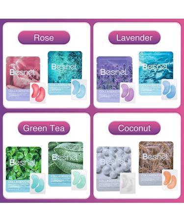 BESNEL Eye Gels 32 Pairs - Natural Plants Eye Masks for Puffy Eyes, Wrinkles & Dark Circles - Anti-Aging Collagen Eye Patches with Hyaluronic Acid - Eye Moisturizer Treatment - Buy Online on SooperMarket.com