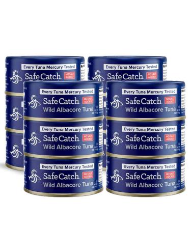 Safe Catch Canned Wild Albacore Tuna Fish No Salt Added, Every Can Mercury Tested, Gluten-Free, 5oz Cans, Pack of 12 5 Ounce (Pack of 12)