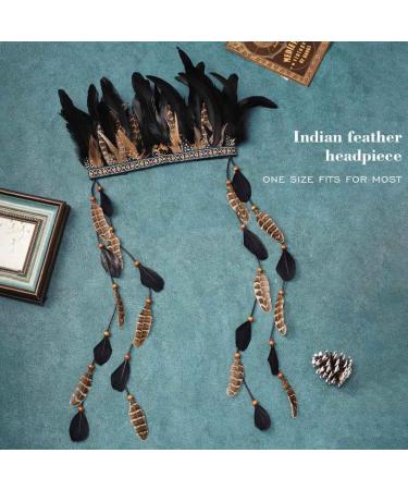 Zoestar Indian Feather Headband Tribal Feathers Crown Headpiece Carnival Headdress Festival Costume Hair Accessories for Women and Girls - Buy Online on SooperMarket.com
