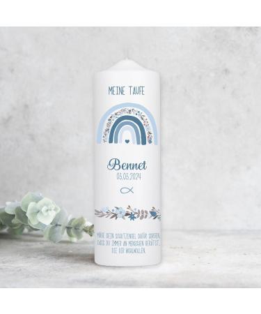 Personalized Baptismal Candle with Forest Animals | Unique Gifts for Godparents | Custom Candle with Baptism Saying | TK022 - Buy Online on SooperMarket.com