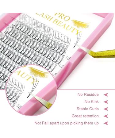 3D-C Pre Made Fan Eyelash Extensions 9-15mm - Short Stem Russian Volume Lashes 0.10 - 3D-C-0.10-9-15 Mix - Buy Online on SooperMarket.com