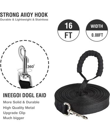 Training Leads for Dogs - Nylon Long Training Dog Leash Long Dog Recall Lead Long Line for Dog Tracking Training Long Lead Leash for Pet Recall Obedience with Comfortable Padded Handle (Black 5m/16ft) Black 5m/16ft - Buy Online on SooperMarket.com