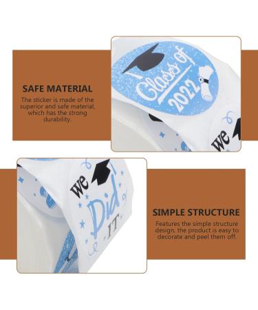 ABOOFAN Cake Ornament Candy Bag Sticker 1 Roll Stickers Bag Stickers Sealing Labels Stickers Party Stickers for Baking Party Festivals Graduation Cap Stickers Baking Sealing Stickers Blue 3.8x3.8cm - Buy Online on SooperMarket.com