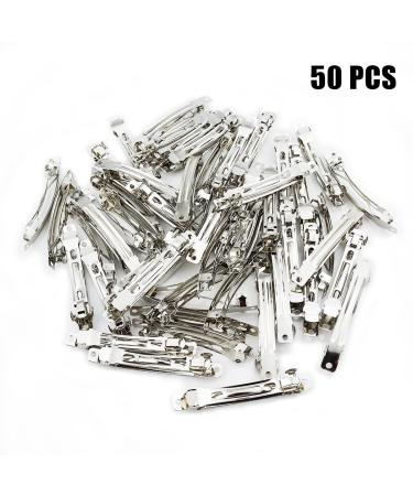 LEEFONE 80mm Iron French Barrette Hair Clips - 50 PCS, Silver Tone | DIY Hair Clip Craft Bows - Buy Online on SooperMarket.com