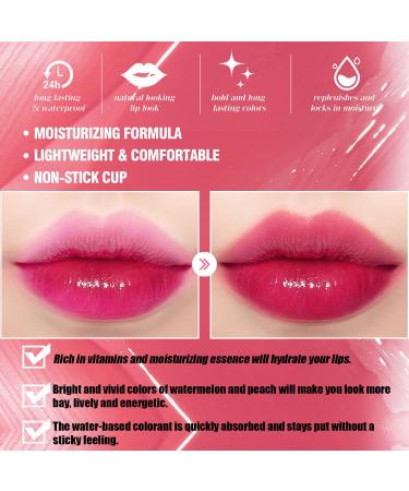 6 Colors Lip Tint Stain Set - Korean Lip Gloss Plumping Liquid Lipstick - Long Lasting & Waterproof Lip and Cheek Tint - High Pigment Vivid Colors - Lip Makeup Set - Buy Online on SooperMarket.com