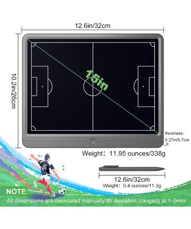 TUGAU Electronic Coach Board Premium Tactical Marker Board | Large LCD Screen with Stylus Pen | Soccer Baseball Football Hockey Tennis Training Equipment - 15 inch - Buy Online on SooperMarket.com