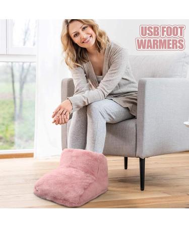 Vesone USB Foot Warmers | Full Size Thickened Heated Slippers | Comfortable Soft Foot Warmers for Home & Work | Perfect Winter Gifts in Pink - Buy Online on SooperMarket.com