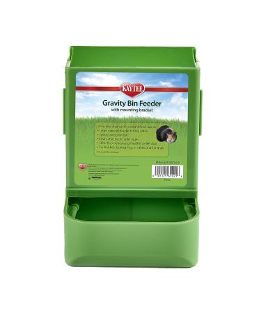 Kaytee Gravity Bin Feeder with Bracket to Attach to Small Animal Cage Assorted Colours 6-1/2-Inch long 5-3/4-inch wide 8-1/4-inch high