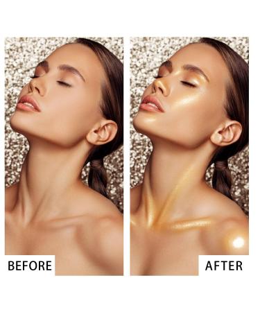 Shimmer Body Oil - Waterproof Liquid Luminizer for Face & Body | Gold Glow Illuminator & Moisturizer | Highlighter Makeup (1 Count - Buy Online on SooperMarket.com