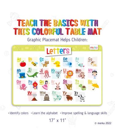 merka Kids Disposable ABC Placemats - Alphabet Learning & Fun Activities | Non-Slip Silicone Mat for Babies & Toddlers - Buy Online on SooperMarket.com
