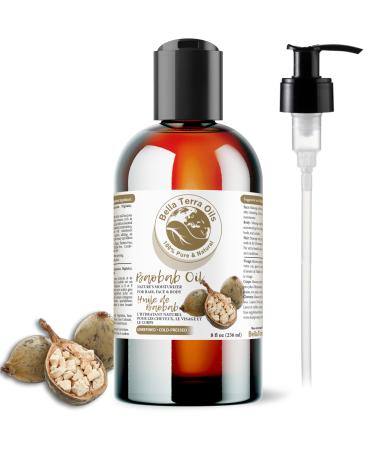 Baobab Oil. 236ml. 100% Pure. Cold-pressed. Unrefined. Single ingredient. Softens Rough Skin. Natural Moisturizer. Easily absorbs. Rich in Vitamins. For Hair Face Body Nails 236 ml (Pack of 1)