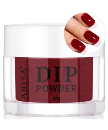 AILLSA Dip Powder Wine Red , Red Dip Powder Nail 1 Oz , Nail Dipping Powder French Nail Art for Starter Manicure Salon DIY at Home, Dip Powder Colors Long Lasting , Odor-Free, Beauty Gift