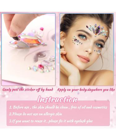 Mermaid Face Gems - 4 Sets Body & Eye Jewels for Women | Rave & Festival Party Accessories - Buy Online on SooperMarket.com